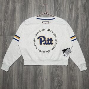 NWT Women’s Colosseum Pitt Panthers Size L Crewneck Speckled Cropped Sweatshirt